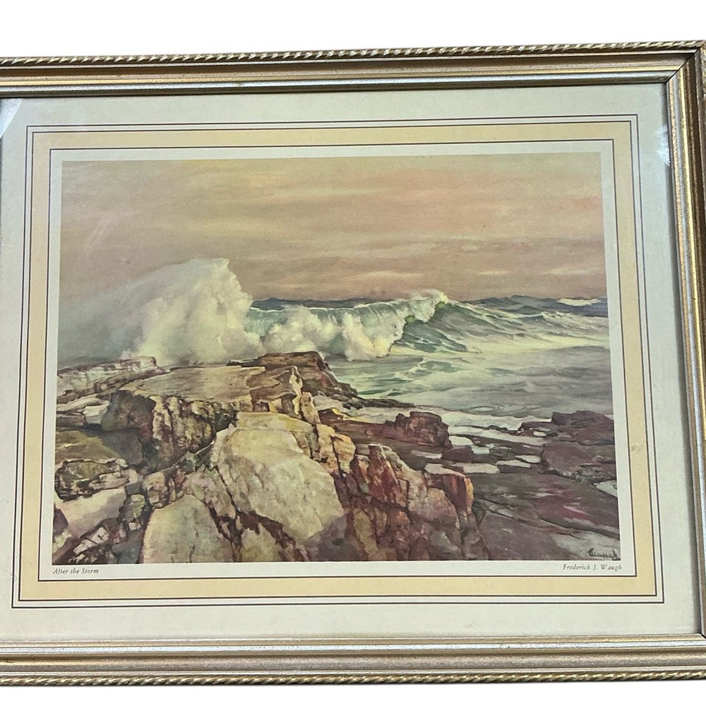 Vintage Frederick Judd Waugh 1947 framed and matted lithograph